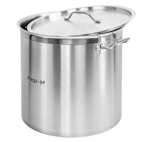 Oală înaltă profesională cu capac, 50 litri, Ø400xH400mm, ideală pentru volume mari.