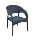 Fotoliu Panama Siesta 808 Dark Grey, rășină Wickerlook, stivuibil, pentru HORECA