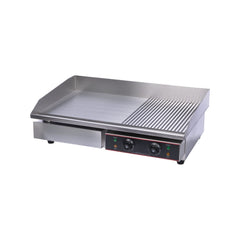 Platou grătar electric, 1/2 neted și 1/2 striat, 730x470mm, EG-822, Bonner
