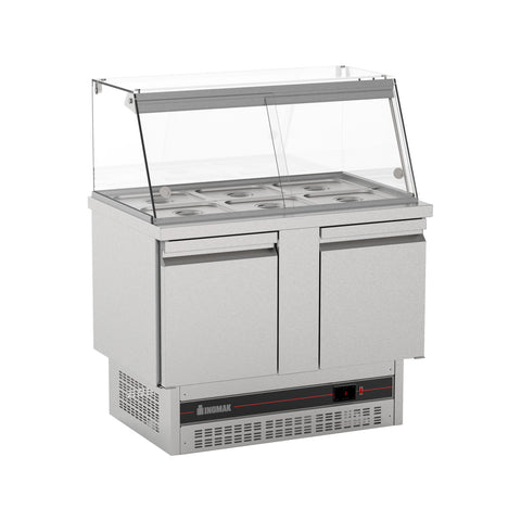 Salatvitrine mit 2 Türen, Unterteil und Vitrine, BSVP7300, Inomak
