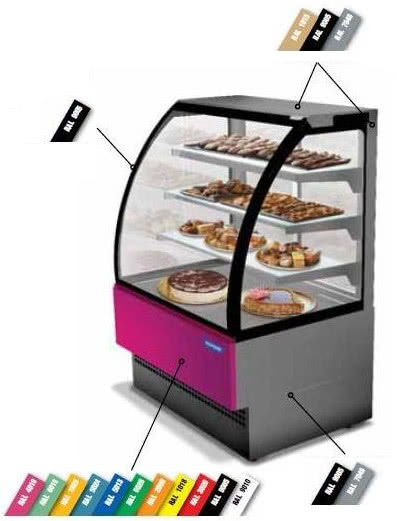 Vitrină caldă cu geam curbat, 60cm, Evo Hot, Tecnodom