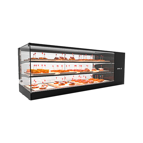 Countertop refrigerated display case with 2 shelves, GN model, 1320mm, Logic Triple
