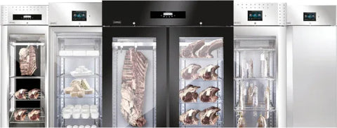 Reifevitrine mit 700 Litern Fassungsvermögen, Meat Black Panorama, MEAT LINE