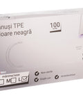 Manusi Zorex negre, marimea L, din TPE, 100 bucati/cutie, pentru igiena si curatenie HORECA.