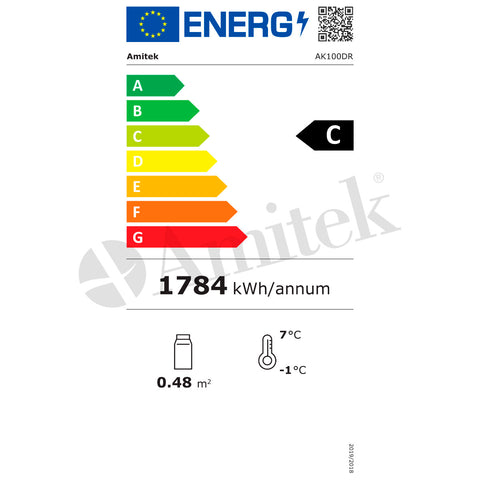 Vitrină frigorifică de banc Amitek AK100DR, 805 × 438 mm