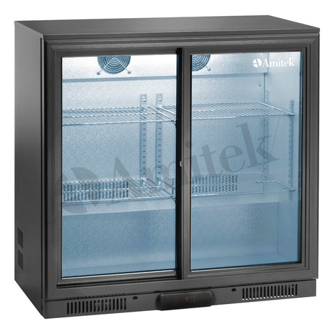 Frigider bar orizontal (back bar) Amitek AK191BBS, uși glisante, înălțime 840 mm