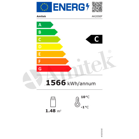 Vitrină frigorifică de banc Amitek AK205EF, 1219 × 568 mm