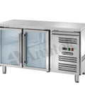 Masă frigorifică ventilată GN 1/1 Amitek AK2104TNG, uși de sticlă, 1360 × 700 mm