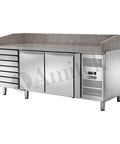 Masă frigorifică pentru pizza Amitek AK2612TN, ventilată, 2025 × 800 mm
