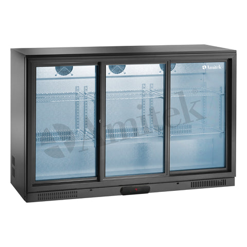 Frigider bar orizontal (back bar) Amitek AK291BBS, uși glisante, înălțime 840 mm