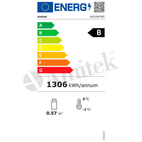 Masă frigorifică ventilată GN 1/1 Amitek AK3104TNG, uși de sticlă, 1795 × 700 mm