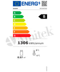 Masă frigorifică ventilată GN 1/1 Amitek AK3204TNG, uși de sticlă, cu bordură spate, 1795 × 700 mm