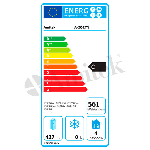 Dulap frigorific ventilat GN 2/1 Amitek AK652TN, seria Premium, 650 l