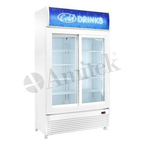 Frigider băuturi Amitek AK751RS, uși glisante, 750 l