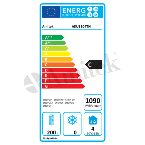 Masă frigorifică ventilată GN 1/1 Amitek AKU3104TN, înălțime 650 mm