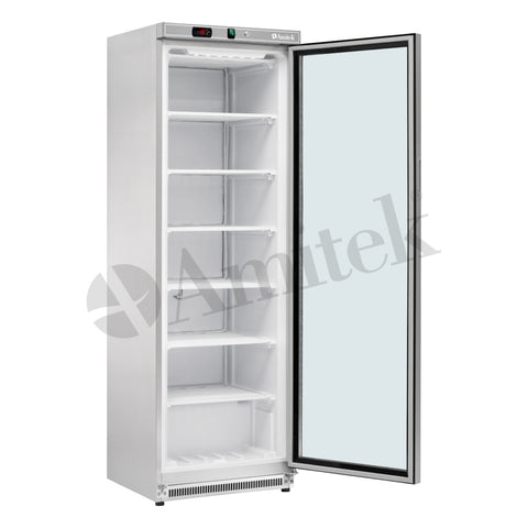 Dulap de congelare static Amitek AKM400FG SS, ușă de sticlă, seria AKM, 360 l