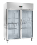 Dulap frigorific ventilat GN 2/1 Amitek AK1414TNG, uși de sticlă, 1333 l