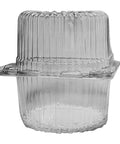 Caserolă PET transparentă pentru savarine, pătrată, 620cc, 100 buc/set