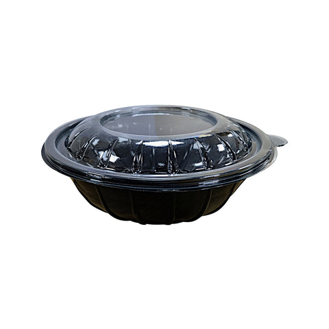 Schwarze Salatauflaufform mit Deckel