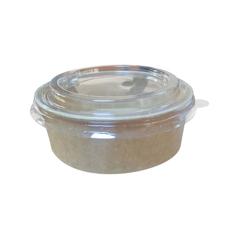 Salatschüssel und Deckel aus Pappe