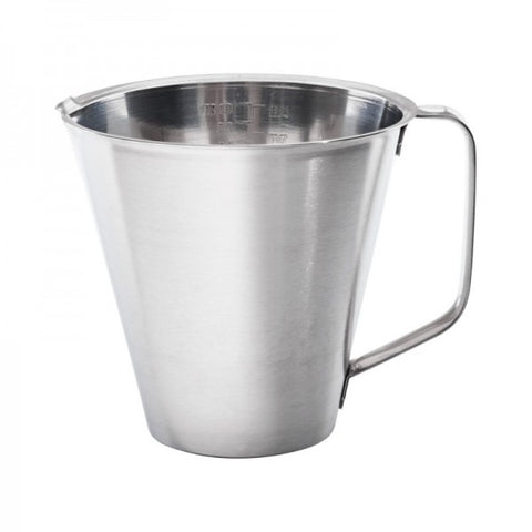 Cană gradată din inox de 1 litru, 120x(H)135mm, ideală pentru măsurători exacte în bucătăriile HORECA.