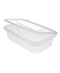 Caserolă plastic transparentă cu capac plat, 750 ml, set 100 bucăți