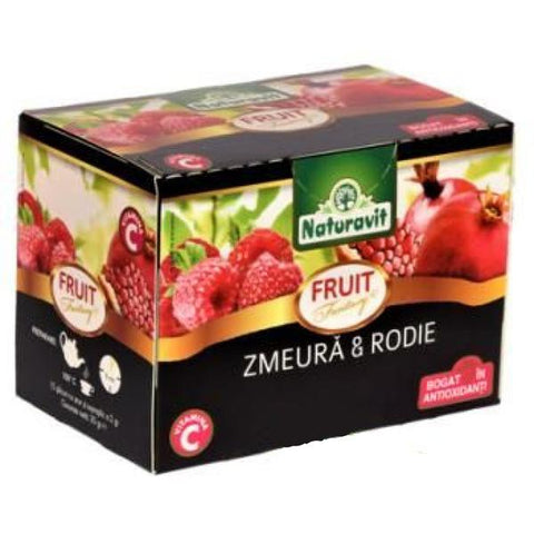 Ceai Zmeură & Rodie Naturavit, 15 pliculețe individuale a 2g