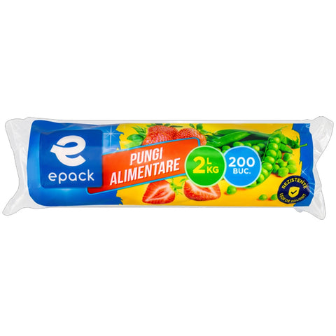 Pungi alimentare HDPE, 2kg, 200 buc/rola, transparente
