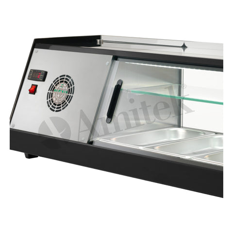 Vitrină frigorifică pentru tapas Amitek AK813VTB, 1755 × 395 mm