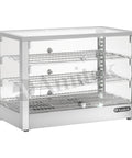 Vitrină caldă de banc Amitek AK703ECQ, structură inox și sticlă, 700 × 400 mm
