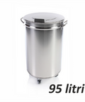 Pubelă profesională din inox Sky cu o capacitate de 95 litri, ideală pentru volume mari de deșeuri