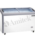 Ladă frigorifică / congelator Amitek AX400CFG, capace din sticlă, 400 l