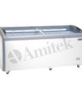 Ladă frigorifică / congelator Amitek AX600CFG, capace din sticlă, 600 l