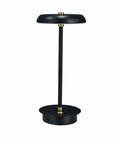 Lampă de masă LED touch neagră, reîncărcabilă, înălțime 37cm