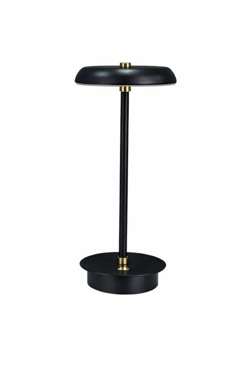 Lampă de masă LED touch neagră, reîncărcabilă, înălțime 37cm