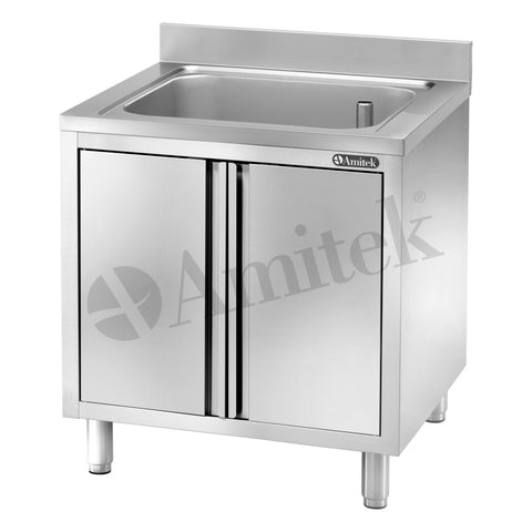 Spălător inox închis Amitek, fără picurător