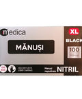 Mănuși profesionale din nitril negru, mărimea XL, 100 bucăți, esențiale în HORECA.