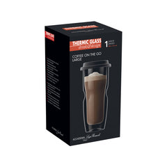 Pahar cu capac pentru cafea Thermic Glass
