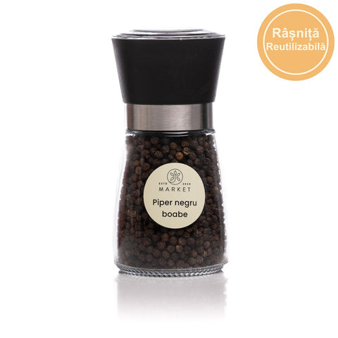 Piper negru boabe cu râșniță, 90g