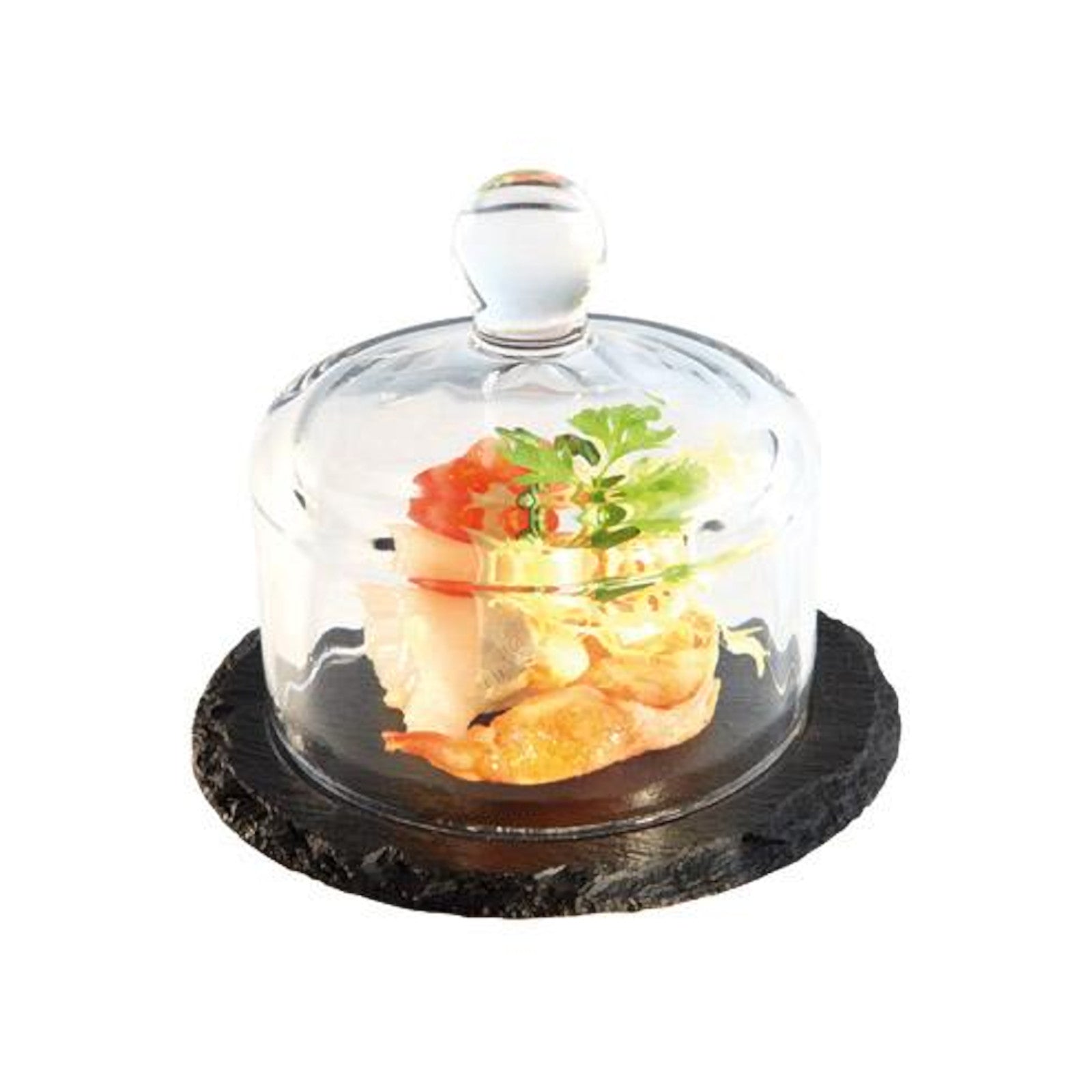 Platou ardezie cu capac din sticlă