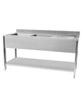 Spălător inox cu 2 cuve și picurător pe dreapta Cuistance STSK166R, 1600 × 600 mm