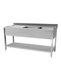 Spălător inox cu 2 cuve și picurător pe stânga Cuistance STSK167L, 1600 × 700 mm