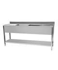 Spălător inox cu 2 cuve și picurător pe stânga și pe dreapta Cuistance STSK206, 2000 × 600 mm