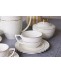 Set cească de cafea, porțelan, 170ml, cu farfurie