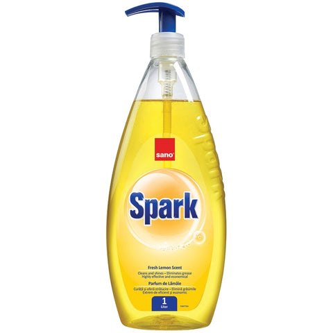 Detergent de vase Sano Spark Lămâie, 1L, cu pompiță