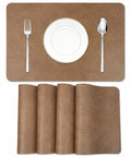 Set de 12 naproane bej de 45x30 cm, ideale pentru a completa estetica meselor în restaurante și bufete HORECA.