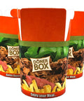 Cutie Doner Box roșie de 16 oz pentru noodles sau mâncare la pachet, ambalaj HORECA.