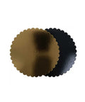 Disc carton auriu/negru, 30 cm, 3mm grosime, pentru prezentare produse cofetărie HORECA.
