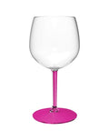 Pahar Ballon Tritan 582ml, picior fucsia, incasabil