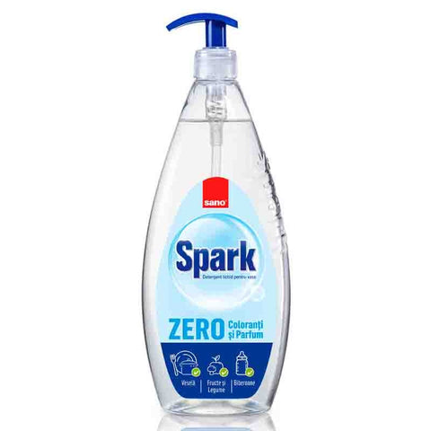Detergent vase Sano Spark Zero 1L cu pompiță, fără parfum și coloranți